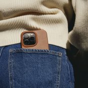 Mujjo Plånboksfodral i läder för iPhone 15 Plus - Svart