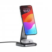 Satechi 2-in-1 Foldable Qi2 Wireless Charging Stand (Space Gray)