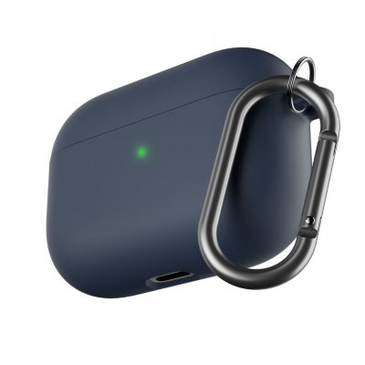 PodSkinz HyBridShell Series Keychain Case -  Hårt Premium skal i tre lager för dina Airpods Pro - Midnattsblå