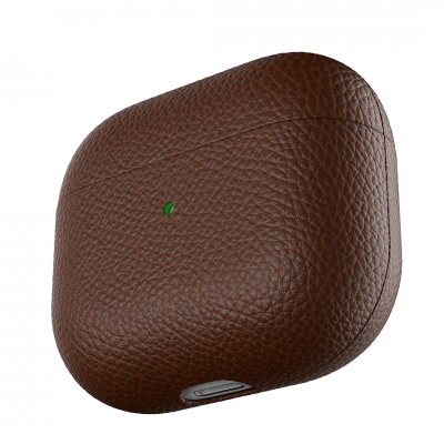PodSkinz Artisan Series Leather Case - Handgjort Läderfodral för dina Airpods 3 - Naturligt brun