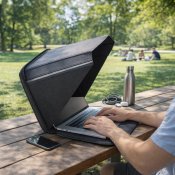 Philbert kannettavan tietokoneen tapauksessa aurinkosuoja yksityisyyden huppu - Musta