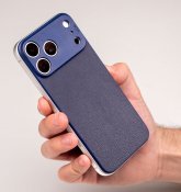 Süti NanoLeather PhoneBack iPhone 17 Prolle - Laivastonsininen