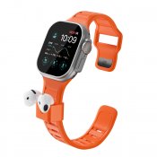 KeyBudz Sync+ Series Watch Strap and AirPod Dock for 44-49mm Apple Watch - Electric Orange