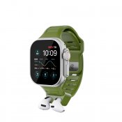 KeyBudz Sync+ Series -rannekkeen ja AirPod-telakan yhdistelmä 44–49 mm:n Apple Watch -kellolle - Metsänvihreä