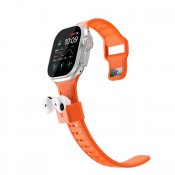 KeyBudz Sync+ Series Watch Strap and AirPod Dock for 44-49mm Apple Watch - Electric Orange