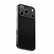Süti NanoLeather PhoneBack til iPhone 18 Pro Max - Ravnsort