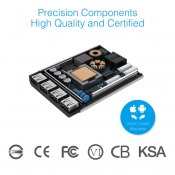 Just Mobile AluCharge Ultra Thin 4-Port USB Charger for Simultaneous Charging - Sleek Aluminum, Compact Design, Travel Ready