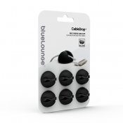 Bluelounge Cable Drop - Self-adhesive holder for cables, 6-pack - Black