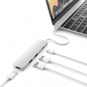 Satechi Slim USB-C MultiPort Adapter med 4K HDMI videoutgång och 2 USB 3.0 portar - Silver