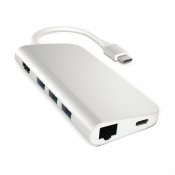 Satechi USB-C Multi-Port Adapter 4K Gigabit Ethernet - Silver