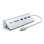 Satechi USB-C Aluminum USB Hub & Card Reader - Silver