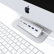 Satechi USB-C Aluminum USB-hub & Minneskortläsare - Silver