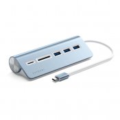 Satechi USB-C Aluminum USB Hub & Card Reader - Blue