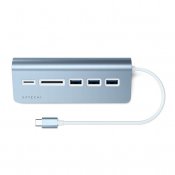 Satechi USB-C Aluminum USB-hub & Minneskortläsare - Blå