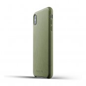Mujjo Full Leather Case för iPhone XS Max - Oliv