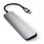 Satechi Slim USB-C MultiPort Adapter V2 med HDMI, USB 3.0 portar samt kortläsare - Space Grey