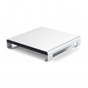 Satechi USB-C Aluminum Monitor Stand Hub för iMac med USB 3.0 portar, kortläsare samt 3.5mm hörlursuttag - Silver