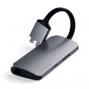 Satechi USB-C Multimedia Adapter Dual 4K HDMI Gigabit Ethernet - Space Grey
