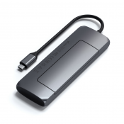 Satechi USB-C HYBRID med inbyggd möjlighet till SSD-lagring - Rymdgrå