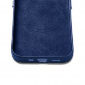 Mujjo Full Leather Case with MagSafe for iPhone 15 - Monaco Blue