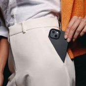 Mujjo Full Leather Case med MagSafe för iPhone 14 - Svart