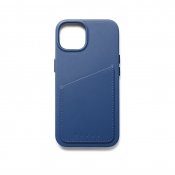 Mujjo Full Leather Wallet Case för iPhone 14 - Monacoblå
