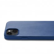 Mujjo Full Leather Case med MagSafe för iPhone 14 Plus - Monacoblå