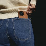 Mujjo Full Leather Wallet Case för iPhone 14 Plus - Svart