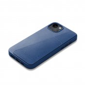 Mujjo Full Leather Wallet Case för iPhone 14 Plus - Monacoblå