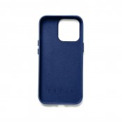 Mujjo Full Leather Wallet Case för iPhone 14 Pro - Monacoblå