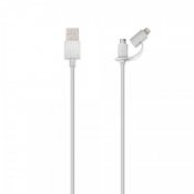 Usbepower DUO 1.2m Kabel för laddning och synkronisering av Apple- och Android-enheter - Vit