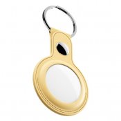 Keybudz Leather Keychain for AirTag 2-pack - Elegant and secure for tracking belongings - Pastel yellow