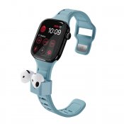 KeyBudz Sync+ Series Watch Strap and AirPod Dock for 38-42mm Apple Watch - Tidal Blue