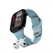 KeyBudz Sync+ Series Watch Strap and AirPod Dock for 38-42mm Apple Watch - Tidal Blue