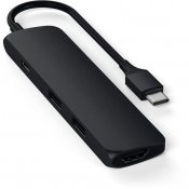 Satechi Slim USB-C MultiPort Adapter with 4K HDMI Video Output and 2 USB 3.0 Ports - Black