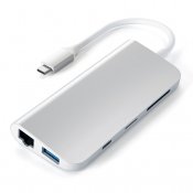 Satechi USB-C Multimediasovitin 4K HDMI/Mini DisplayPort Gigabit Ethernet - Hopea