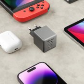 ALOGIC Dual USB-C 45 W hurtig GaN-kubeoplader - Rumgrå