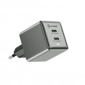 ALOGIC Dual USB-C 45 W hurtig GaN-kubeoplader - Rumgrå