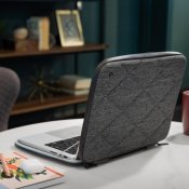 Twelve South SuitCase för MacBook Pro 14-tum - Elegant och hållbar skyddsväska med quiltad klädsel och termoformat skal - Mörkgr