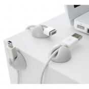 Bluelounge Cable Drop - Self-adhesive holder for cables, 6-pack - White