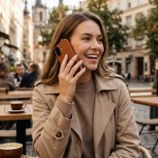 Mujjo Täysnahkainen kotelo iPhone 17:lle - Tan