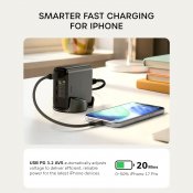 Satechi ChargeView 140W USB-C desktop-oplader med 4 porte - Space Black