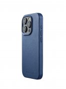 Mujjo iPhone 15 Pro Leather Case - Monaco Blue