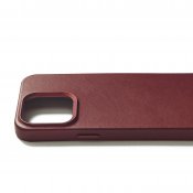 Mujjo iPhone 15 Pro Max läderfodral - vinrött