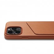 Mujjo Full Leather Wallet Case for iPhone 14 Pro - Tan