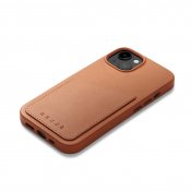 Mujjo Full Leather Wallet Case för iPhone 14 - Tan