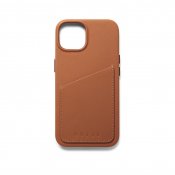 Mujjo Full Leather Wallet Case för iPhone 14 - Tan