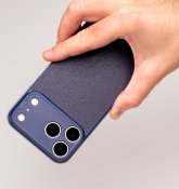 Süti NanoLeather PhoneBack iPhone 17 Pro Maxille - Laivastonsininen