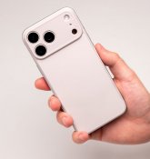 Süti silikoninen PhoneBack iPhone 17 Pro Maxille - Lämmin harmaa