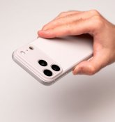 Süti silikoninen PhoneBack iPhone 17 Pro Maxille - Lämmin harmaa
